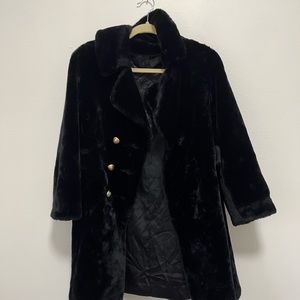 Vintage Black Faux Fur coat